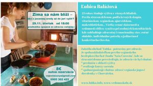 Ľubka Balážová - prednáška spojená so zdravou večerou @ Čajovňa Surya